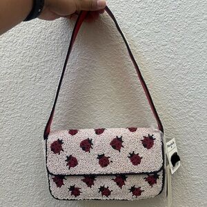 Marshalls Red and Black Ladybug beaded Shoulder Bag